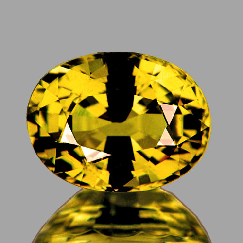 7x5.5 mm {1.39 cts}  Oval AAA Fire AAA Golden Yellow Sapphire Natural {Flawless-VVS}--AAA Grade