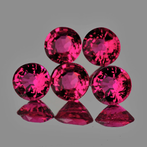 5.20 mm 5 pcs Round AAA Fire Raspberry Pink Rhodolite Garnet {Flawless-VVS}
