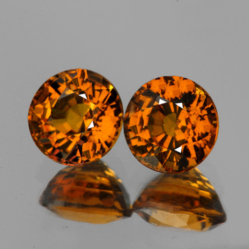 5.00 mm 2 pcs {1.35 cts} Round AAA Fire Cognac Orange Mali Garnet Natural {Flawless-VVS}