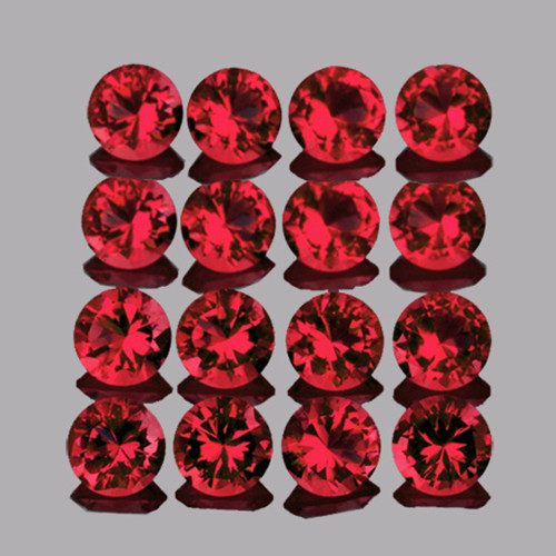 2.00 mm 25 pcs Round Machine Cut Vivid Red Spinel Mogok Natural {Flawless-VVS1}