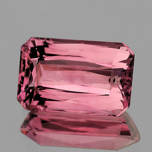 11x7 mm {3.73 cts} Rectangle Best AAA Luster AAA Peach Pink Tourmaline Natural (Flawless-VVS)--AAA Grade