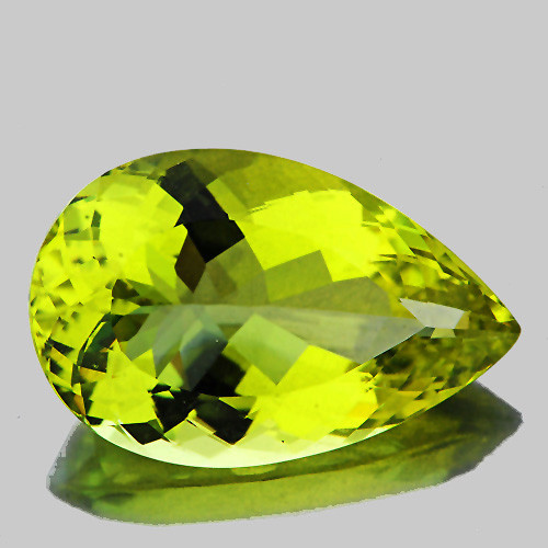 16.5x11 mm { 6.48 cts} Pear Brilliant Cut Best AAA Fire Intense Green Gold Lemon Quartz Natural {Flawless-VVS}