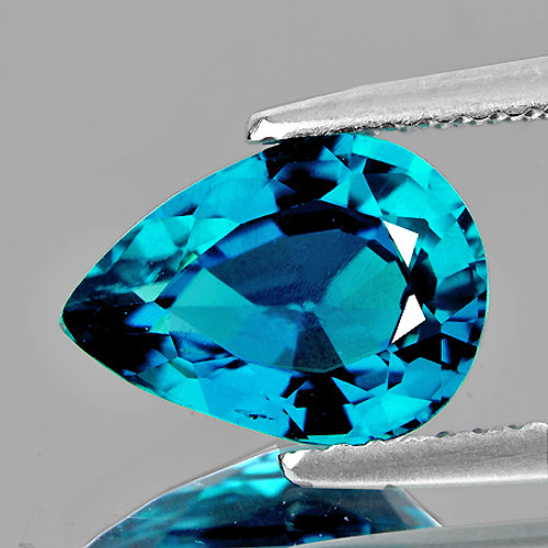 9x6 mm {1.70 cts} Pear AAA Fire Intense AAA Blue Zircon Natural {Flawless-VVS1}