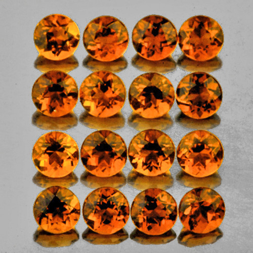 1.50 mm 70 pcs Round AAA Fire Madeira Orange Citrine Natural (Flawless-VVS1}