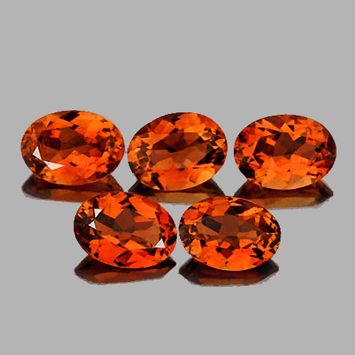 7x5 mm 5 pcs Oval AAA Fire Intense Madeira Orange Citrine Natural (Flawless-VVS}--AAA Grade