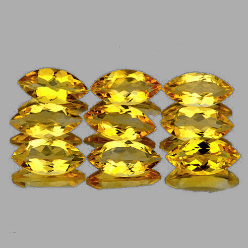 8x4 mm 9 pcs Marquise AAA Fire Natural Golden Yellow Citrine (Flawless-VVS}