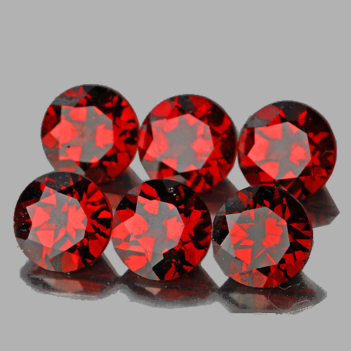 5.00 mm 6 pcs Round Machine Cut AAA Luster Natural Red Mozambique Garnet {Flawless-VVS}