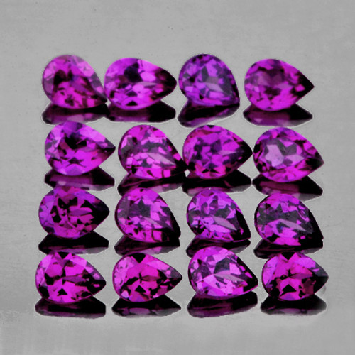 4x3 mm 16 pcs Pear AAA Fire Magenta Purple Rhodolite Garnet Natural (Umbalite){Flawless-VVS}--AAA Grade