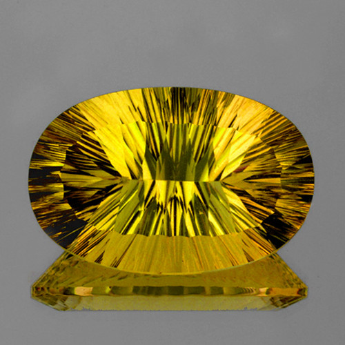 32x21 mm { 63.60 cts} Oval Concave Cut Best AAA Golden Yellow Fluorite Natural {Flawless-VVS1}