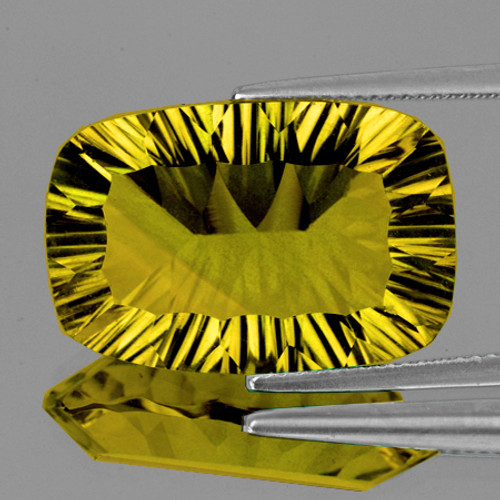 28x18 mm { 45.02 cts} Cushion ConCave Cut AAA Golden Yellow Fluorite Natural {Flawless-VVS1}