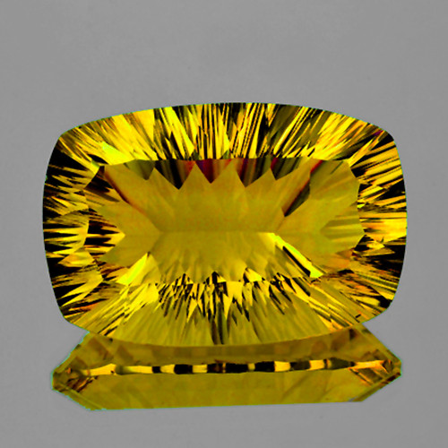 33x22 mm { 75.50 cts} Cushion Concave Cut Best AAA Golden Yellow Fluorite Natural {Flawless-VVS1}