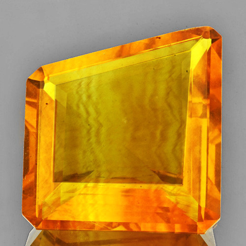 36 mm { 144.55 cts} Fancy Cut AAA Fire Intense AAA Golden Yellow Fluorite Natural {Flawless-VVS1}