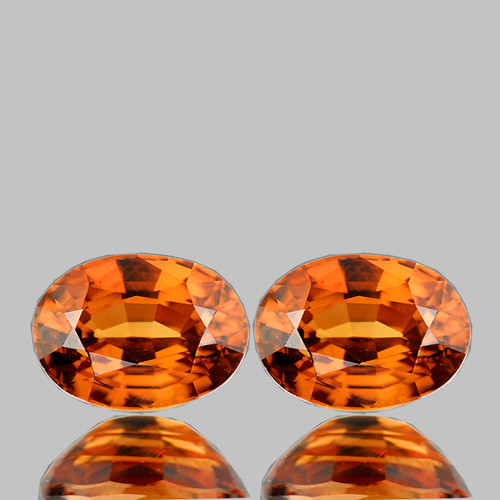 7x5 mm 2 pcs Oval AAA Fire AAA Golden Orange Zircon Natural {Flawless-VVS1}