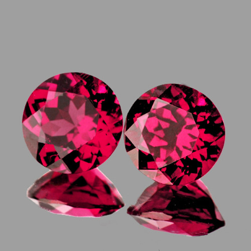 5.50 mm 2pcs Round AAA Fire AAA Pink Red Rhodolite Garnet Natural {Flawless-VVS}