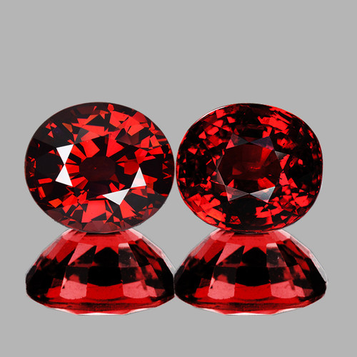 8x7 mm 2pcs Oval AAA Fire AAA Cherry Red Rhodolite Garnet Natural  {Flawless-VVS1}