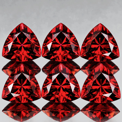 6.00 mm 6 pcs Trilliant Brilliant Cut AAA Fire Natural AAA Red Mozambique Garnet (Flawless-VVS1)--AAA Grade