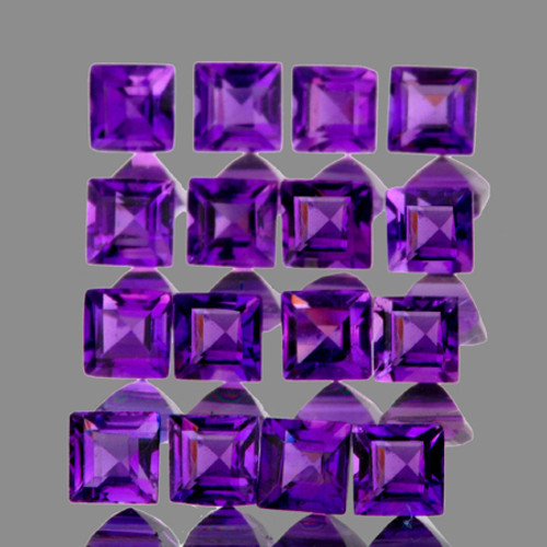 2.20 mm 50 pcs Square AAA Fire Intense Purple Amethyst Natural (VVS}