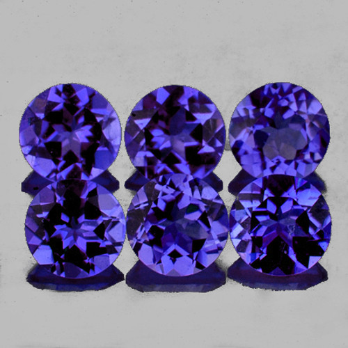 4.00 mm 6 pcs Round AAA Fire Intense Bluish Violet Iolite Natural {Flawless-VVS1}
