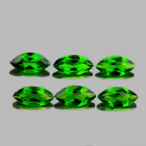 6x3 mm 6 pcs Marquise AAA Fire AAA Chrome Green Diopside Natural  {Flawless-VVS1}