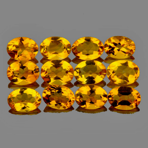 5x4 mm 12 pcs Oval AAA Fire AAA Golden Yellow Citrine Natural (Flawless-VVS1}