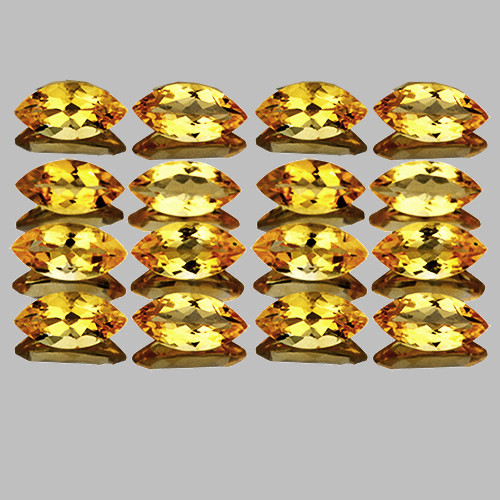 6x3 mm 16 pcs Marquise AAA Fire Natural Golden Yellow Citrine (Flawless-VVS}