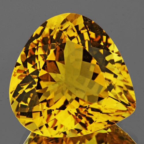 17.50 mm {23.59 cts} Heart Best AAA Fire AAA Golden Yellow Citrine Natural (Flawless-VVS1}