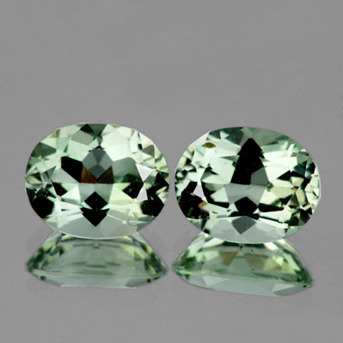 10x8 mm 2pcs Oval AAA Fire Natural Green Amethyst {Flawless-VVS1}