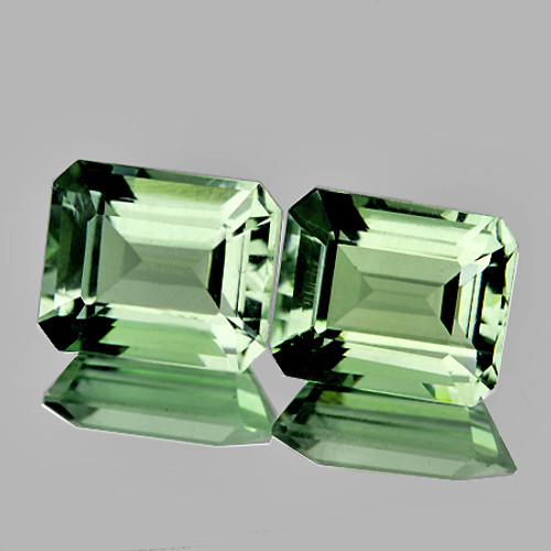 10x8 mm 2pcs Octagon AAA Fire Natural Green Amethyst {Flawless-VVS1}