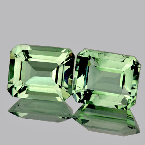 9x7 mm 2pcs Octagon AAA Fire Natural Green Amethyst {Flawless-VVS1}