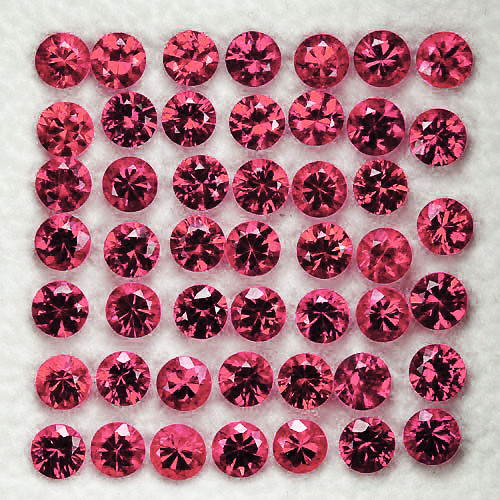 1.50 mm 50 pcs Round Machine Brilliant Cut AAA Fire Natural Pink Red Mozambique Ruby {Flawless-VVS}