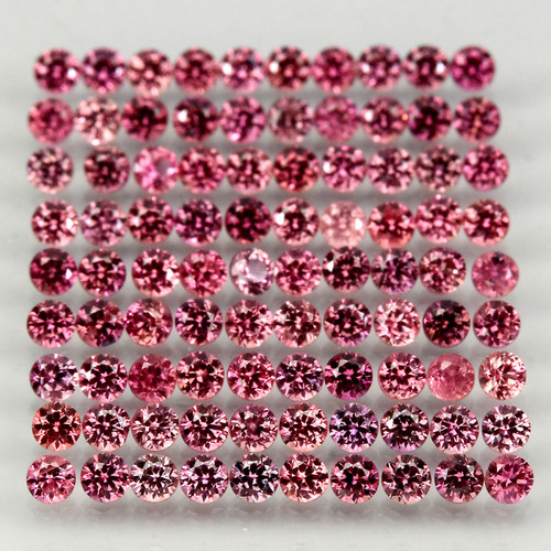 1.20 mm 100 pcs Round AAA Fire AAA Reddish Pink Sapphire Natural {Flawless-VVS1} --AAA Grade