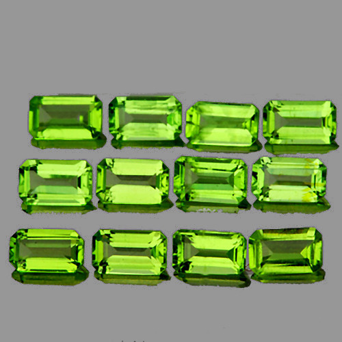 5x3 mm 12 pcs Octagon AAA Fire AAA Green Peridot Natural {Flawless-VVS1}