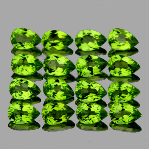 4x3 mm 16 pcs Pear AAA Fire AAA Green Peridot Natural {Flawless-VVS1}