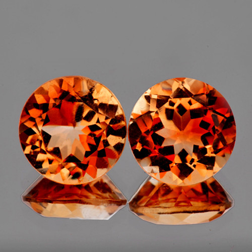 7.00 mm 2 pcs Round AAA Champagne Imperial Topaz Natural {Flawless-VVS1}
