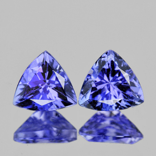 4.70 mm 2 pcs Trilliant AAA Fire Top Purple Blue Tanzanite Natural {Flawless-VVS}