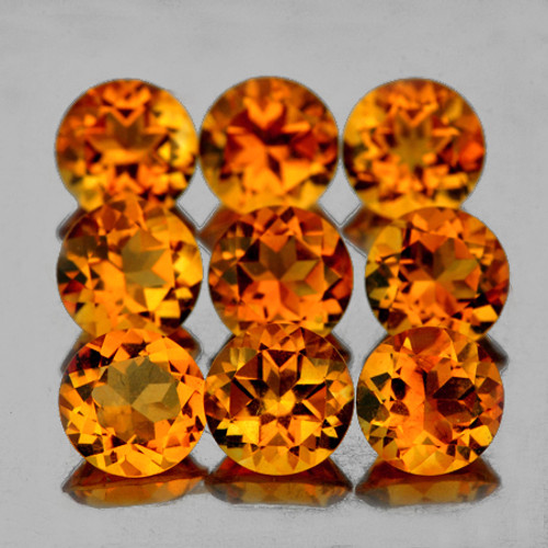 5.00 mm 9 pcs Round AAA Fire Madeira Golden Orange Citrine Natural {Flawless-VVS1}--AAA Grade