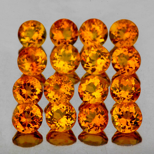 3.00 mm 25 pcs Round AAA Fire Madeira Golden Orange Citrine Natural {Flawless-VVS}