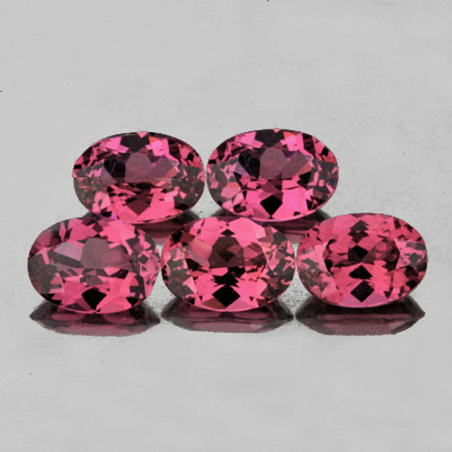 6x4 mm 5 pcs Oval AAA Fire AAA Raspberry Orange Pink Rhodolite Garnet Natural {Flawless-VVS}
