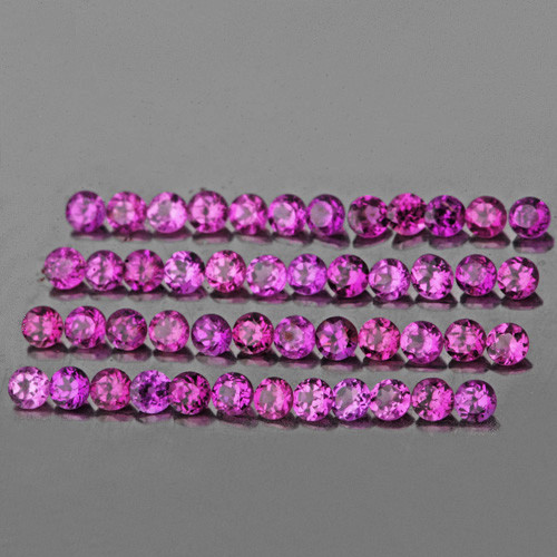 1.50 mm 80 pcs Round Brilliant Machine Cut Natural AAA Pinkish Purple  Rhodolite Garnet {Flawless-VVS1}