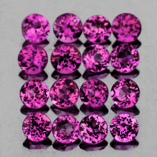 1.80 mm 70 pcs Round Brilliant Machine Cut Natural AAA Pinkish Purple  Rhodolite Garnet {Flawless-VVS1}
