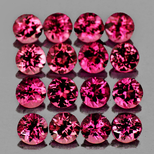 1.70 mm 65 pcs Round Brilliant Machine Cut Natural AAA Cherry Pink  Rhodolite Garnet {Flawless-VVS}