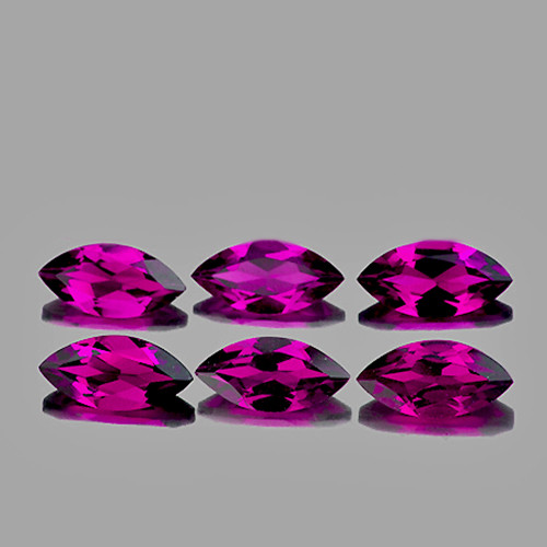 7x3.5 mm 6 pcs Marquise AAA Fire Pink Purple Rhodolite Garnet Natural  {Flawless-VVS}