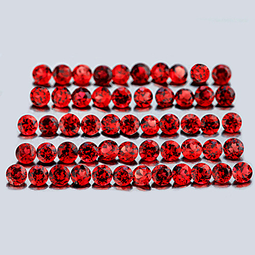 2.25 mm 50 pcs Round Machine Cut Best AAA Fire Red Mozambique Garnet Natural{Flawless-VVS1}--AAA Grade