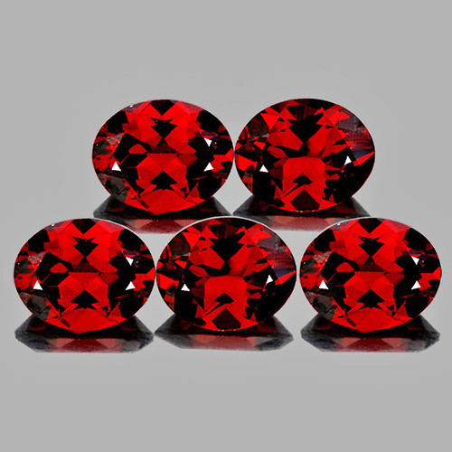 8x6 mm 5 pcs Oval Brilliant Cut AAA Fire AAA Red Mozambique Garnet Natural {Flawless-VVS1}--AAA Grade