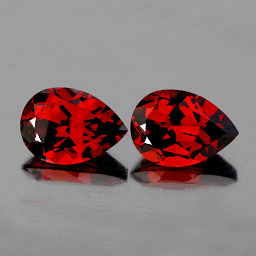 8x6 mm 2 pcs Pear AAA Fire AAA Red Mozambique Garnet Natural {Flawless-VVS1}-AAA Grade