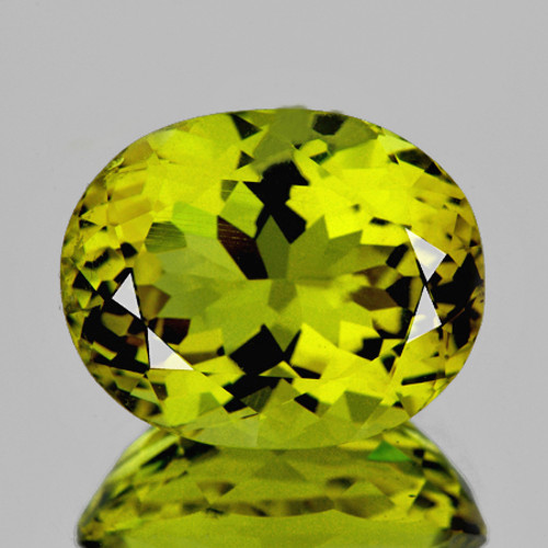 19x15 mm { 16.50 cts} Oval AAA Fire Intense Green Gold Lemon Quartz Natural {Flawless-VVS1}