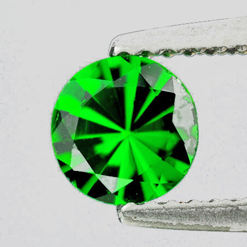 3.70 mm 1 pcs Round Diamond Cut AAA Fire AAA Emerald Green Tsavorite Garnet Natural (Flawless-VVS)--AAA Grade