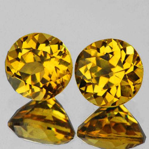 4.20 mm 2 pc Round Best AAA Fire AAA Golden Yellow Mali Garnet Natural {Flawless-VVS}--AAA Grade