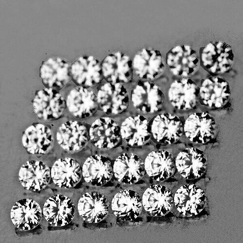 1.30 mm 100 pcs Round Machine Cut AAA Diamond White Zircon Natural {Flawless-VVS1}