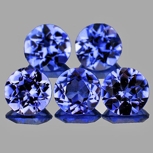 3.80 mm 5 pcs Round AAA Fire AAA Purple Blue Tanzanite Natural {Flawless-VVS1}